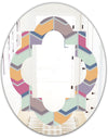 Abstract Retro Geometrical Design X - Modern Round or Oval Wall Mirror - Quatrefoil