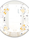 Retro Floral Pattern VIII - Modern Round or Oval Wall Mirror - Space