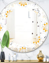 Retro Floral Pattern VIII - Modern Round or Oval Wall Mirror - Leaves