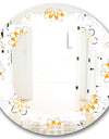 Retro Floral Pattern VIII - Modern Round or Oval Wall Mirror - Leaves