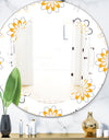 Retro Floral Pattern VIII - Modern Round or Oval Wall Mirror - Triple C