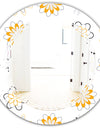 Retro Floral Pattern VIII - Modern Round or Oval Wall Mirror - Triple C