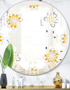 Retro Floral Pattern VIII - Modern Round or Oval Wall Mirror - Quatrefoil