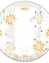 Retro Floral Pattern VIII - Modern Round or Oval Wall Mirror - Quatrefoil