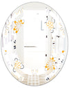 Retro Floral Pattern VIII - Modern Round or Oval Wall Mirror - Space