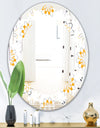 Retro Floral Pattern VIII - Modern Round or Oval Wall Mirror - Leaves