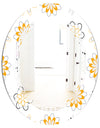 Retro Floral Pattern VIII - Modern Round or Oval Wall Mirror - Triple C