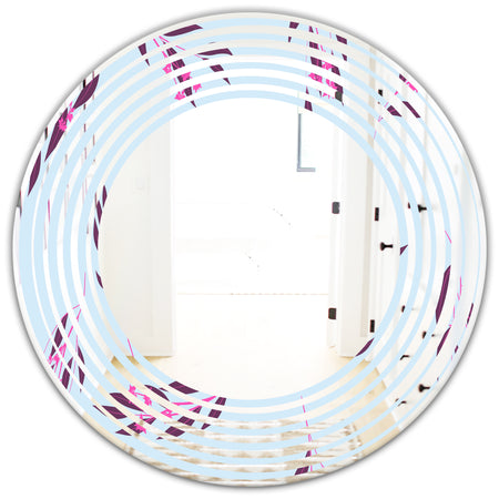 Bright Eucalyptus Floral Pattern I - Cottage Round or Oval Wall Mirror - Wave