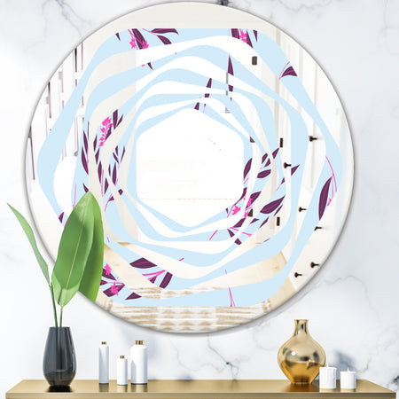Bright Eucalyptus Floral Pattern I - Cottage Round or Oval Wall Mirror - Whirl