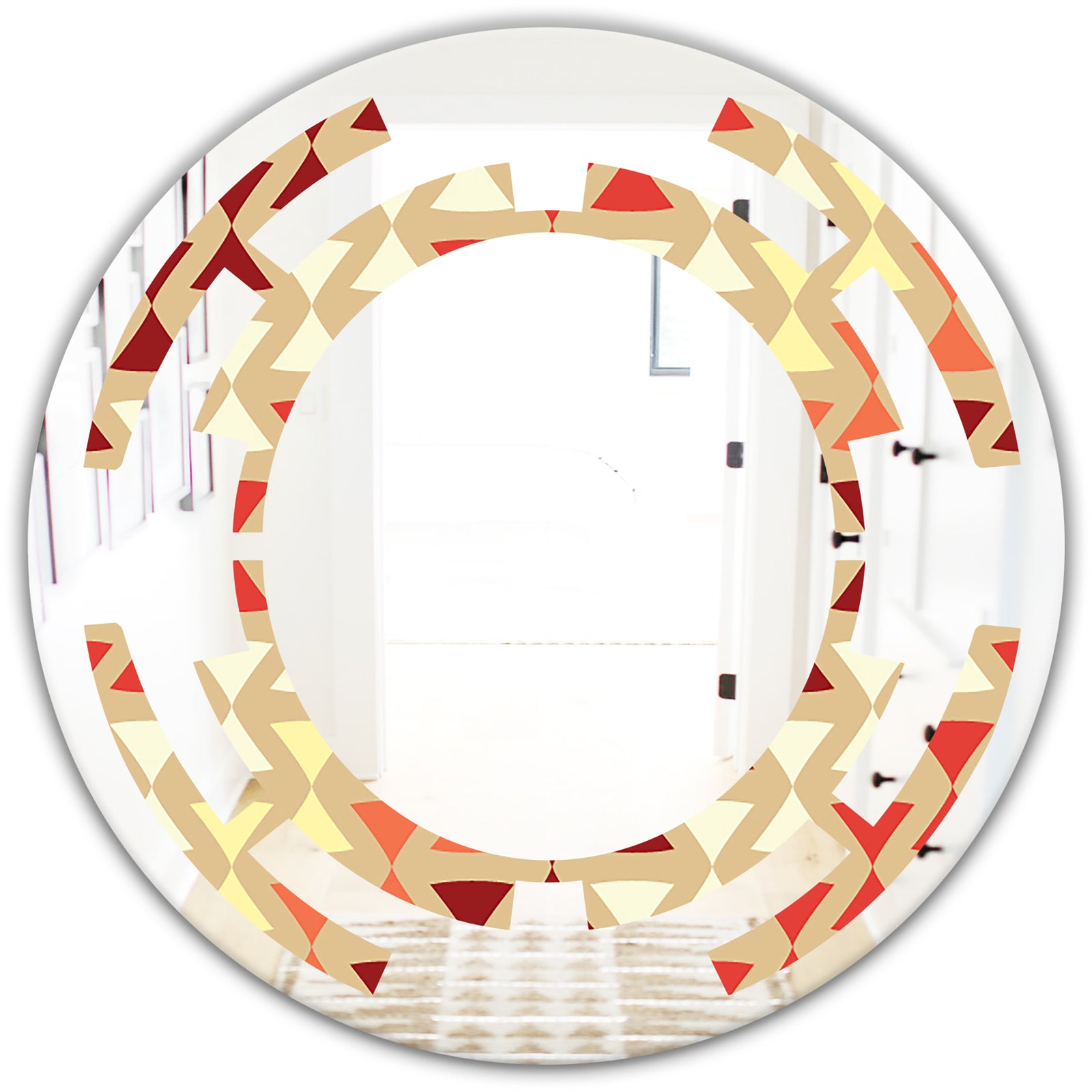 Triangular Retro Design IX - Modern Round or Oval Wall Mirror - Space
