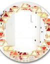 Triangular Retro Design IX - Modern Round or Oval Wall Mirror - Leaves