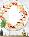 Triangular Retro Design IX - Modern Round or Oval Wall Mirror - Quatrefoil
