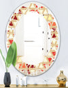 Triangular Retro Design IX - Modern Round or Oval Wall Mirror - Leaves