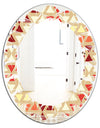 Triangular Retro Design IX - Modern Round or Oval Wall Mirror - Leaves