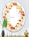 Triangular Retro Design IX - Modern Round or Oval Wall Mirror - Quatrefoil