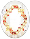 Triangular Retro Design IX - Modern Round or Oval Wall Mirror - Quatrefoil