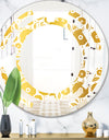 Golden Floral I - Modern Round or Oval Wall Mirror - Space
