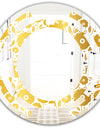 Golden Floral I - Modern Round or Oval Wall Mirror - Space