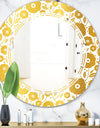 Golden Floral I - Modern Round or Oval Wall Mirror - Triple C