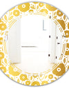 Golden Floral I - Modern Round or Oval Wall Mirror - Triple C