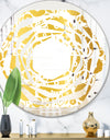Golden Floral I - Modern Round or Oval Wall Mirror - Whirl