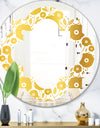 Golden Floral I - Modern Round or Oval Wall Mirror - Quatrefoil