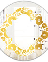 Golden Floral I - Modern Round or Oval Wall Mirror - Quatrefoil