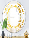 Golden Floral I - Modern Round or Oval Wall Mirror - Space