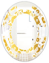 Golden Floral I - Modern Round or Oval Wall Mirror - Space