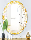 Golden Floral I - Modern Round or Oval Wall Mirror - Triple C