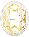 Golden Floral I - Modern Round or Oval Wall Mirror - Hexagon Star