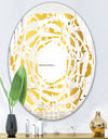 Golden Floral I - Modern Round or Oval Wall Mirror - Whirl