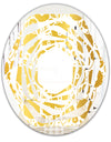 Golden Floral I - Modern Round or Oval Wall Mirror - Whirl