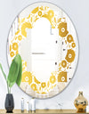 Golden Floral I - Modern Round or Oval Wall Mirror - Quatrefoil