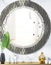 Retro Geometrical Abstract Minimal Pattern V - Modern Round or Oval Wall Mirror - Triple C