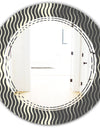 Retro Geometrical Abstract Minimal Pattern V - Modern Round or Oval Wall Mirror - Triple C