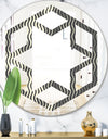 Retro Geometrical Abstract Minimal Pattern V - Modern Round or Oval Wall Mirror - Hexagon Star