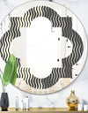 Retro Geometrical Abstract Minimal Pattern V - Modern Round or Oval Wall Mirror - Quatrefoil