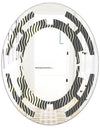 Retro Geometrical Abstract Minimal Pattern V - Modern Round or Oval Wall Mirror - Space