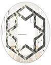 Retro Geometrical Abstract Minimal Pattern V - Modern Round or Oval Wall Mirror - Hexagon Star
