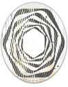 Retro Geometrical Abstract Minimal Pattern V - Modern Round or Oval Wall Mirror - Whirl