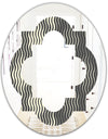 Retro Geometrical Abstract Minimal Pattern V - Modern Round or Oval Wall Mirror - Quatrefoil