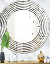 Mimimal Black and White Design II - Modern Round or Oval Wall Mirror - Wave