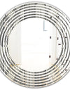 Mimimal Black and White Design II - Modern Round or Oval Wall Mirror - Wave