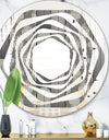 Mimimal Black and White Design II - Modern Round or Oval Wall Mirror - Whirl