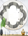 Mimimal Black and White Design II - Modern Round or Oval Wall Mirror - Quatrefoil