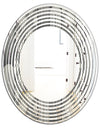 Mimimal Black and White Design II - Modern Round or Oval Wall Mirror - Wave