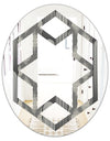 Mimimal Black and White Design II - Modern Round or Oval Wall Mirror - Hexagon Star