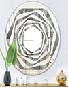 Mimimal Black and White Design II - Modern Round or Oval Wall Mirror - Whirl