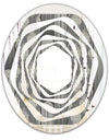 Mimimal Black and White Design II - Modern Round or Oval Wall Mirror - Whirl